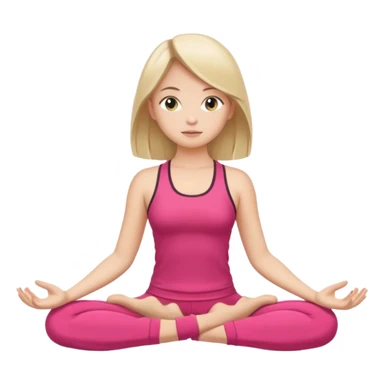The same girl is sitting in a lotus position, with shoulder-length hair and sportswear. sticker