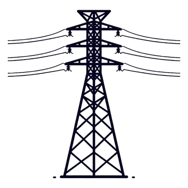 high voltage electrical pole with power lines sticker