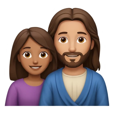 Jesus animado con una mujer ayudándola, variadas sticker