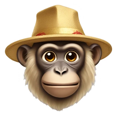 Monkey wearing a Chinese hat sticker