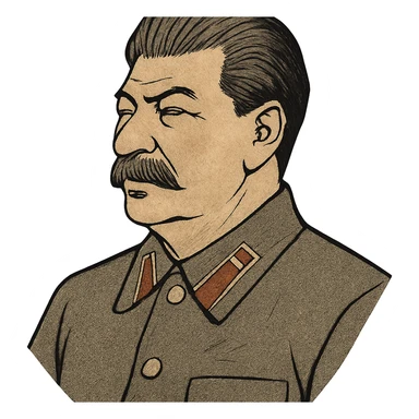 ukiyo-e style portrait of Stalin sticker