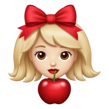 Preppy cherries whit a bow at the top  sticker