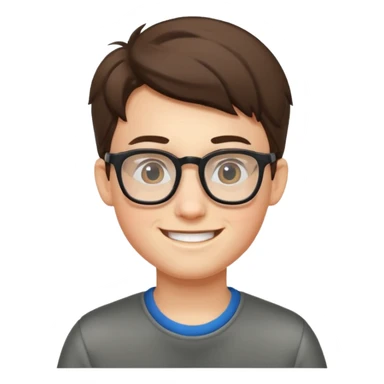 Nerdy boy with glasses sticker