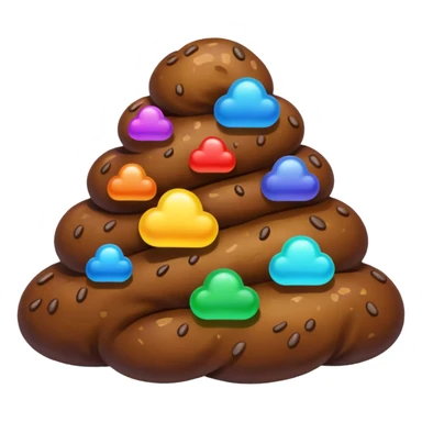 poop throwing rainbow sticker