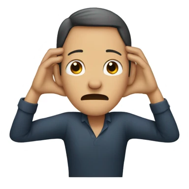 man who is covering her ears sticker