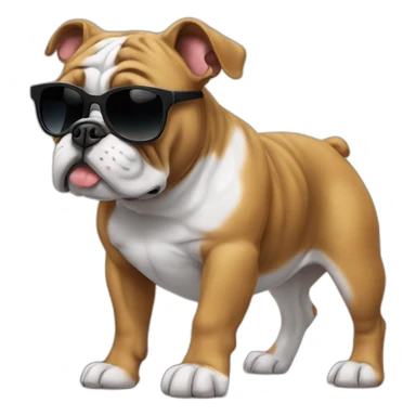 Bulldog Français black with sunglasses sticker