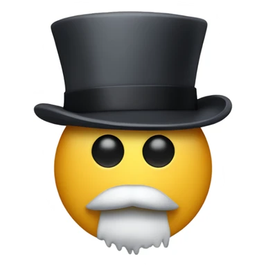 Minimalist icon of a slack chatbot with a top hat and monocle sticker