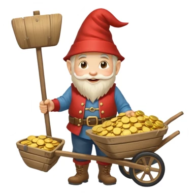 gnome with wheelbarrow sticker