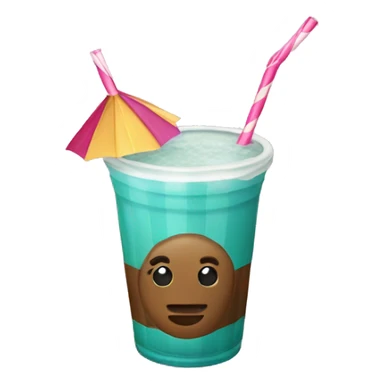 Coconut drink with striped straw sticker