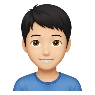 Anime style asian boy head sticker