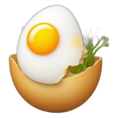 Sunny-side-up egg with sprout on head  sticker