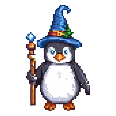 penguin wizard sticker