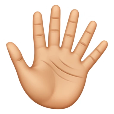 hand with open palm and motion lines, hand tracking, apple emoji style sticker
