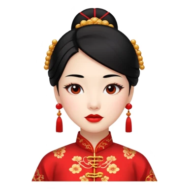 cara coqueta con disfraz chino sticker