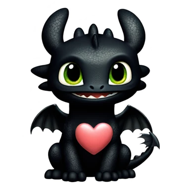 How to train your dragon toothless wit heart sticker