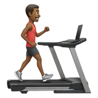 Man with laptop on treadmill sticker
