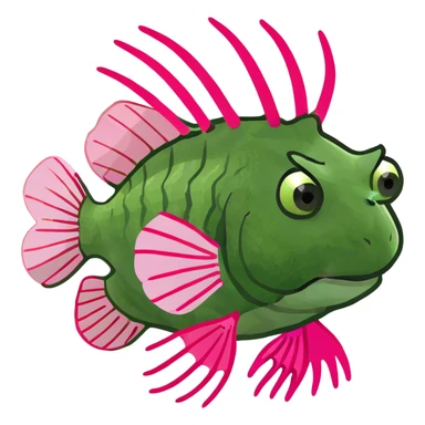 pink lion fish  sticker