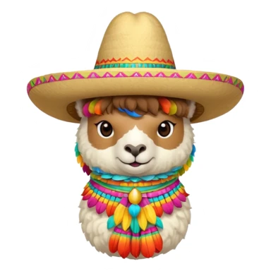 white alpaca wearing sombrero sticker