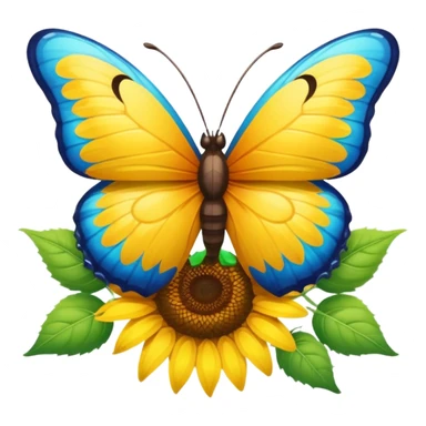 farfalla che ascolta la musica su un girasole  sticker