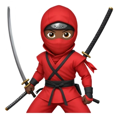 black skin ninja red clothes sticker
