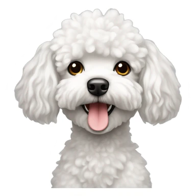 Scruffy White toy poodle sticker