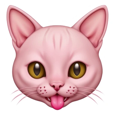 Cute hairless cat sticking out tongue sticker