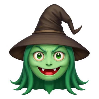 Creat an emoji of an evil monster Witch with Green eyes sticker