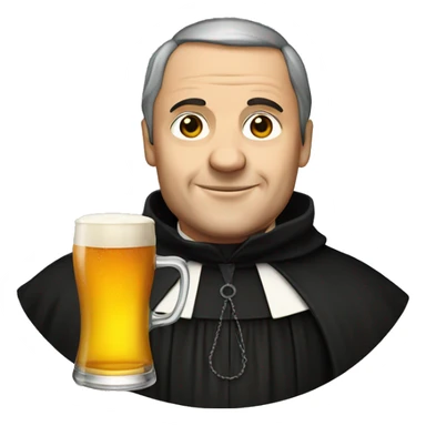 Martin Luther with a beer mug sticker