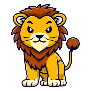 nasty lion looking sideways with mean fierce expression sticker