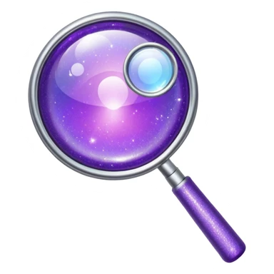 glitter purple and magnifying glass sticker