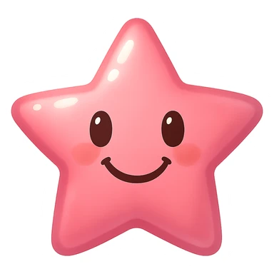 pink star emoji, shiny and cheerful sticker