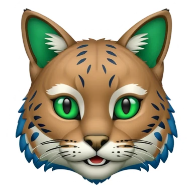 Georgia College and State University Bobcat green and blue mascot emoji copy and paste sticker