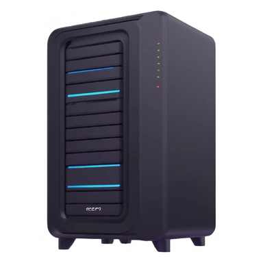 futuristic PC server with digital network connections sticker