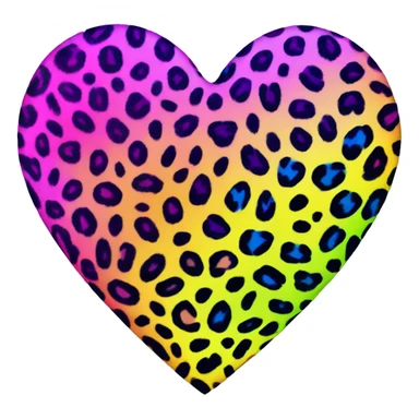 lisa frank rainbow leopard print heart sticker