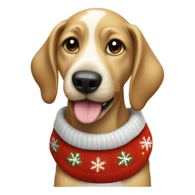 Dog wearing Christmas sweater sticker