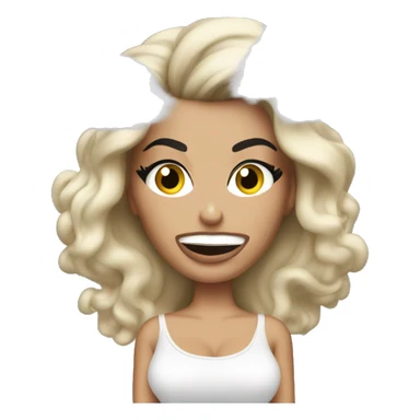 woman who looks like Katie price blowing out a cloud sticker