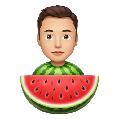 Elon musk in watermelon body sticker