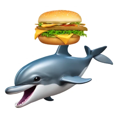 dolphin eating a cheeseburger sticker