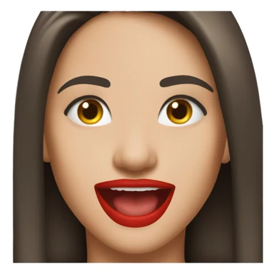 Brunette girl red lips cheering happy sticker