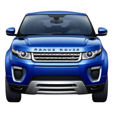 Range Rover Evoque front  view dark blue color  sticker