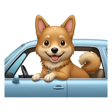 dog hanging out of car sticker