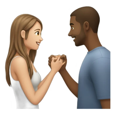 A girl meeting her long distance boyfriend for the first time sticker