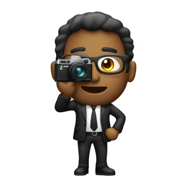 hombre negro  con su cámara tomando foto sticker