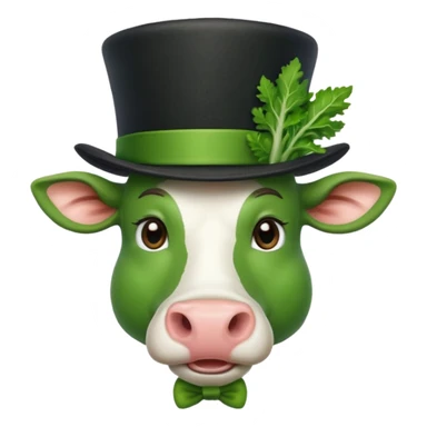 green vegetable with a top cow hat sticker