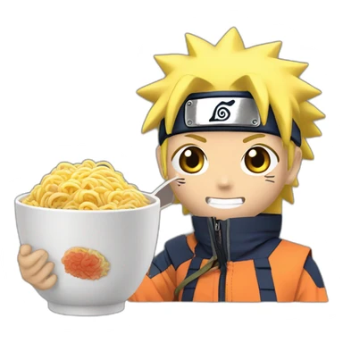 Naruto qui mange des ramen sticker
