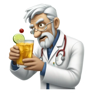Clow doctor drinking disgusting drink  sticker
