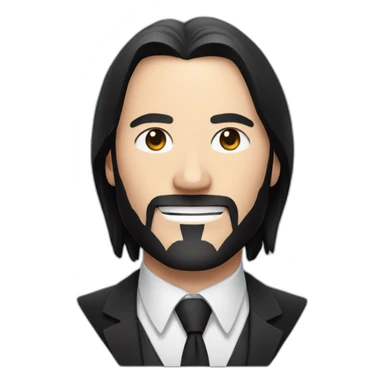 John Wick is smiling with heart sticker
