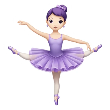 A delicate tea cup with arms and legs performing a ballet pose in a purple tutu sticker