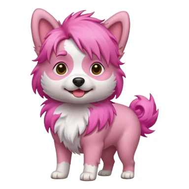 Dog with pink hair sticker