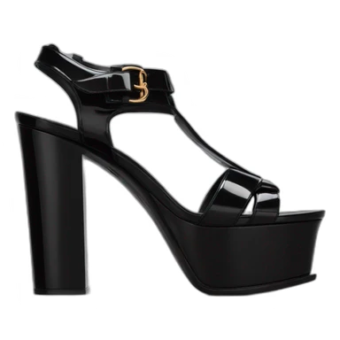 Ysl TRIBUTE PLATFORM SANDAL black PATENT LEATHER sticker